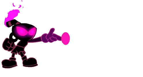 Character Holding Gun Next To Pink Ball Sticker