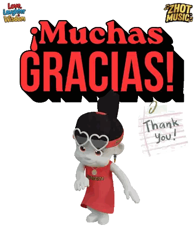Character Holding Thank You Note Sticker
