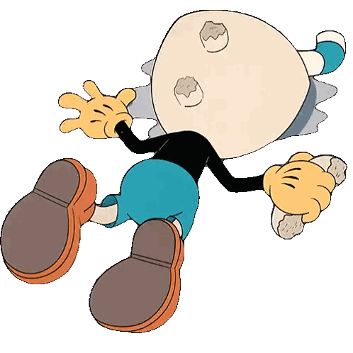Character Lying On Back With Egg Sticker