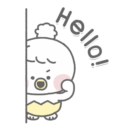 Character Peeking Out Saying Hello Sticker