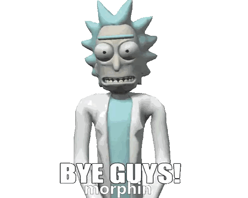 Character Saying Bye Guys Morphin Sticker