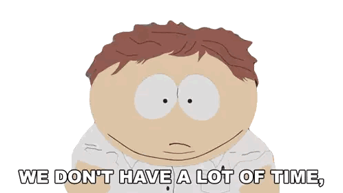 Character Saying We Don't Have Much Time Sticker