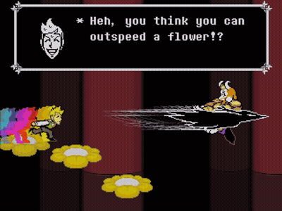Character Says Heh You Think You Can Outspeed A Flower GIF