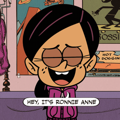Character Says Hey It's Ronnie Anne Hot Doggin Sign GIF