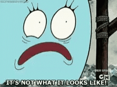 Character Says It's Not What It Looks Like GIF