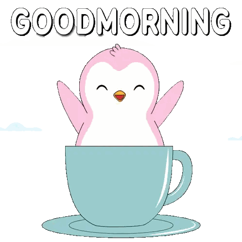 Character Sitting In Coffee Cup Sticker