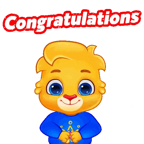 Character With Congratulations Shirt Sticker