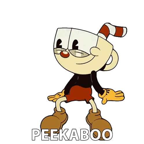 Character With Peekaboo Below Sticker