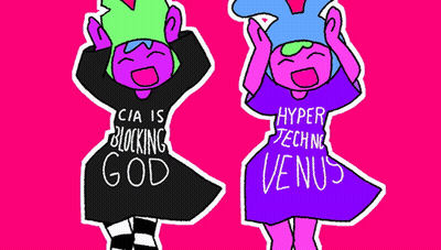 Characters CIA Blocking God Hyper Techno Venus Shirts GIF