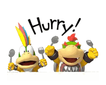 Characters Holding Spoons And Forks Hurry Sticker