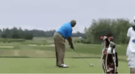 Charles Barkley Golf Swing Hits The Ball GIF