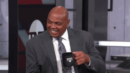 Charles Barkley Guarantee Laughing Holding Cup GIF