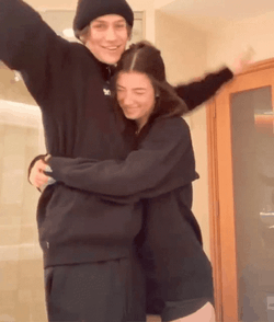 Charli D'Amelio Chase Hudson Hug GIF