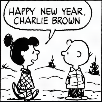 Charlie Brown And Lucy Wishing Happy New Year GIF