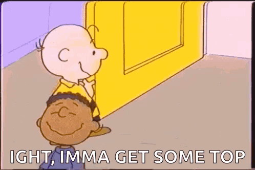 Charlie Brown And Snoopy Are Standing Next To Each Other In A Room . GIF