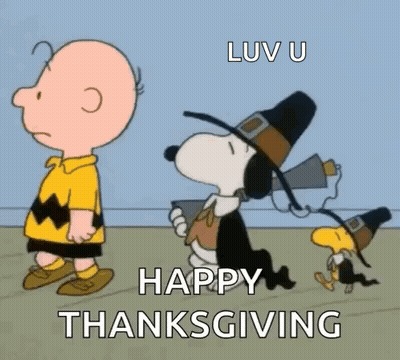 Charlie Brown And Snoopy Happy Thanksgiving GIF