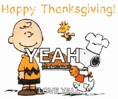 Charlie Brown And Snoopy Saying Happy Thanksgiving GIF