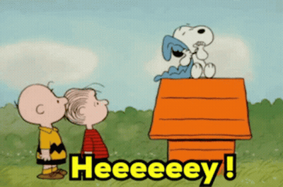 Charlie Brown And Snoopy Saying Heeeeey GIF
