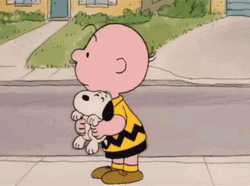 Charlie Brown Carrying Snoopy GIF
