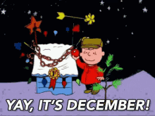 Charlie Brown Excited That It's December