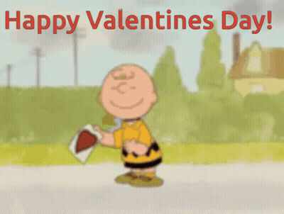 Charlie Brown Holding Heart Card Happy Valentine's Day GIF