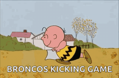 Charlie Brown Kicking Ball Broncos Kicking Game GIF
