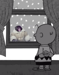 Charlie Brown Looking Out Window At Monkey Sticker