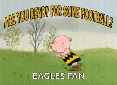 Charlie Brown Running Are You Ready For Some Football? Eagles Fan GIF