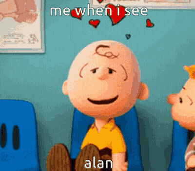 Charlie Brown Sitting With Me When I See Alan GIF