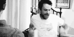 Charlie Day Air Punch GIF