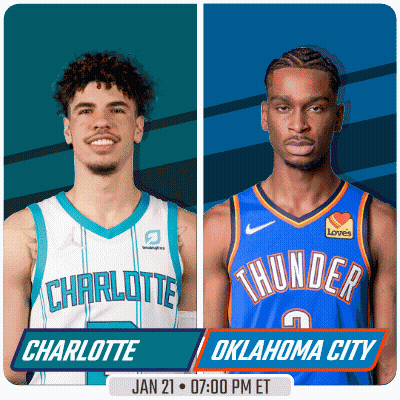 Charlotte And Oklahoma City Are Playing Basketball On January 21St GIF