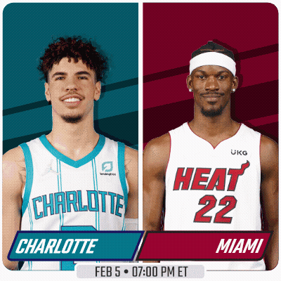 Charlotte Vs Heat Basketball Game Feb 5 At 7:00 PM ET GIF