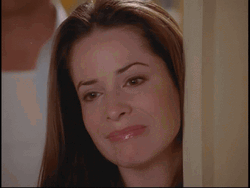 Charmed Piper Halliwell Peeking Shocked Reaction GIF