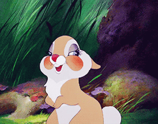 Charming Bashful Pretty Lady Bunny GIF