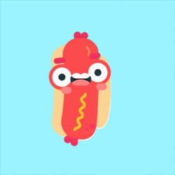 Charming Hot Dog Face Wiggling GIF