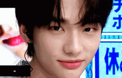 Charming Hyunjin Winking Face GIF