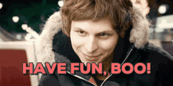 Charming Michael Cera  Have Fun Wink GIF