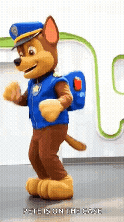 Chase From Paw Patrol Dancing With Backpack GIF