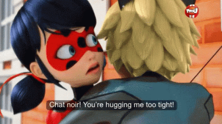 Chat Noir Hugging Lady Bug Tight GIF