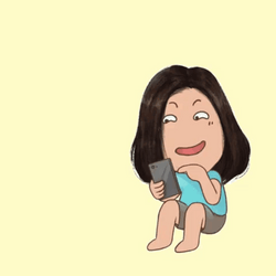 Chatgpt Addict Cartoon Lady GIF