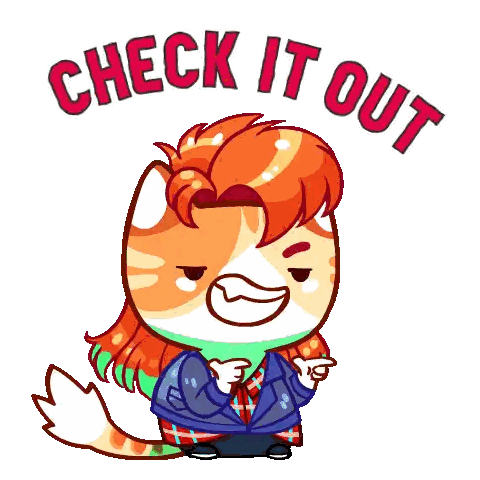 Check It Out Cartoon Character Sticker