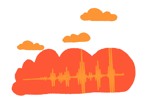 Check My Sound Logo With Orange Clouds Sticker