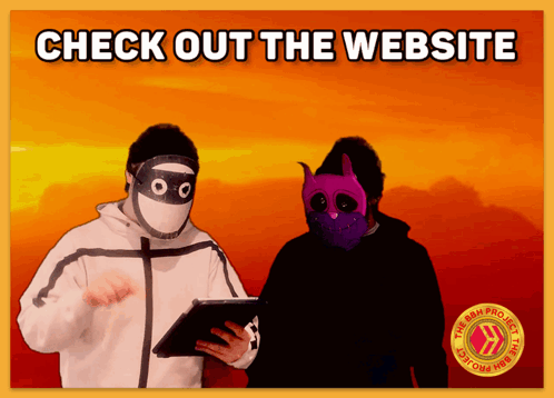 Check Out The Website Advertisement With Two Masked People GIF