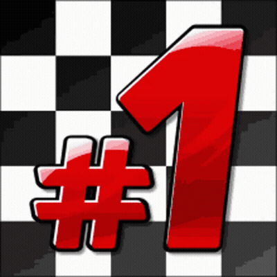 Checkered Background Red Number 1 GIF