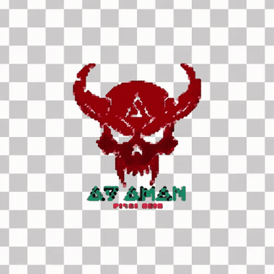 Checkered Background With Az Aman In Green And Red GIF