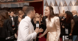 Cheek Kiss Actress Dakota Johnson Interview GIF