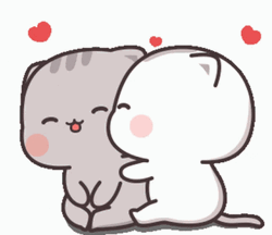 Cheek Kiss Peach Mocca Cat I Love You GIF