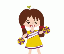 Cheer Up Cheerleader Cute Positive Girl Cartoon