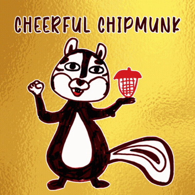 Cheerful Chipmunk Holding Acorn