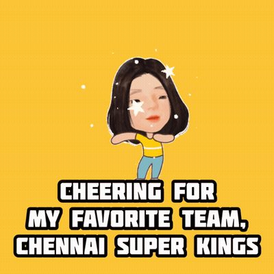 Cheering Chennai Super Kings Yellow Background GIF